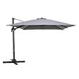 OVIALA - Parasol déporté inclinable et rotatif 3 x 3m en aluminium gris - Malaga - vignette