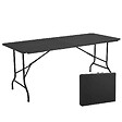 OVIALA - Ensemble table et chaises pliantes noir - REKKEM - vignette