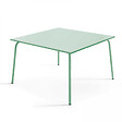 OVIALA - Table de jardin carrée en acier 8 places 120 cm vert sauge - Palavas - vignette