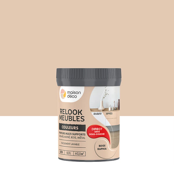 MAISON DECO - Peinture Relook Meubles - Beige Raphia - 0,2L - large
