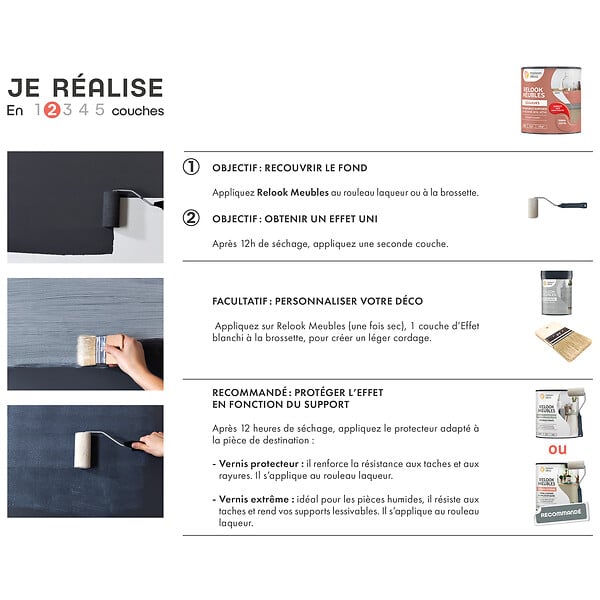 MAISON DECO - Peinture Relook Meubles - Beige Raphia - 0,2L - large