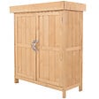 OUTSUNNY - Armoire de jardin sur pied double porte étagère et toit bitumé relevable dim. 74L x 43l x 88H cm bois sapin - vignette