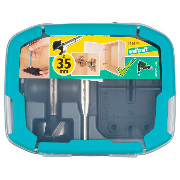 WOLFCRAFT - Kit montage charnières 35mm - 5 pièces - Coffret - large