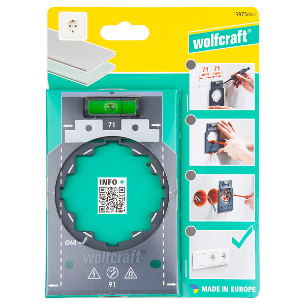 WOLFCRAFT - Gabarit marquage alignement - Plastique - 71 et 91mm - large