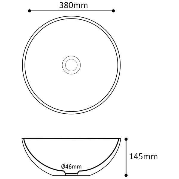 GODART - Vasque à poser ø38cm-Ronde-Rebords fins - Tabia - large