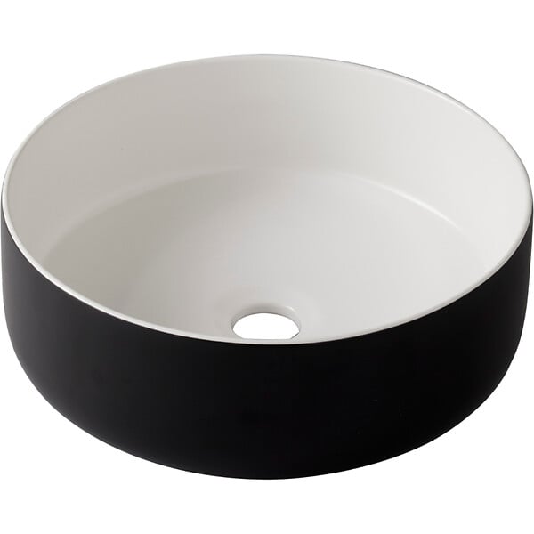 GODART - Vasque à poser noire et blanche - ø36.5cm - Alina - large