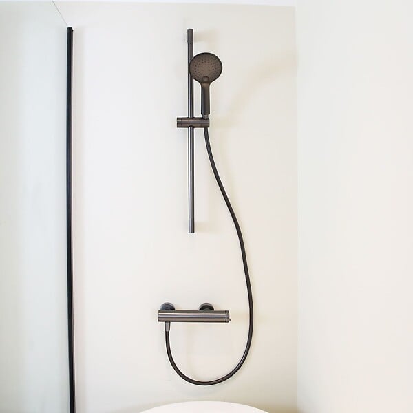 ESSEBAGNO - Luisa mitigeur douche mécanique gris gun métal - large