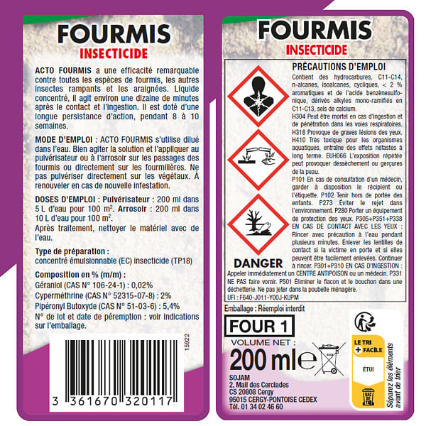 ACTO - Insecticide concentré anti-fourmis - 200ml - large