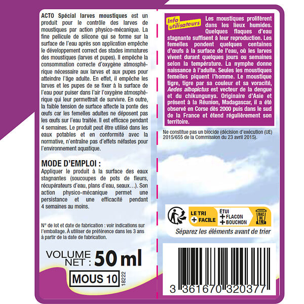 ACTO - Spécial larves moustiques 50ml - large