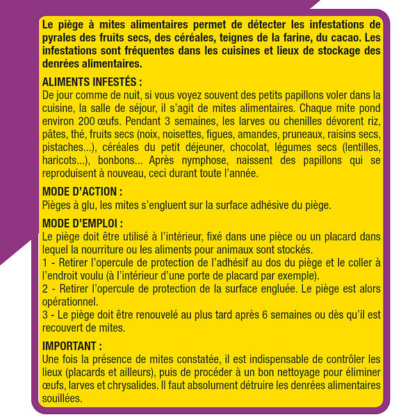 ACTO - 3x Pièges à mites alimentaires - large