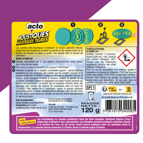 ACTO - Spirales moustiques moustiques tigres - large