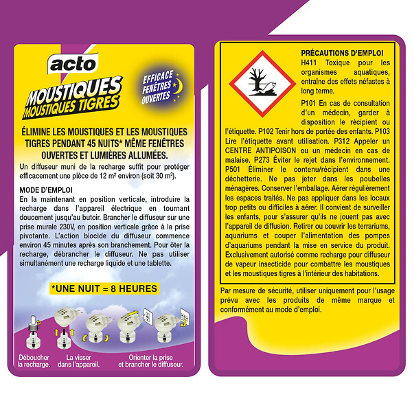 ACTO - Recharge liquide anti-moustiques - 30ml - large