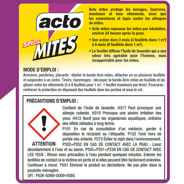 ACTO - Feuillets mites textiles - large