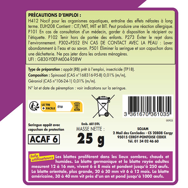 ACTO - Gel appât cafards au spinosad - 25g - 150m² - large