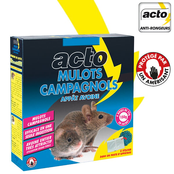ACTO - Appât rongeurains - 6 sachets-doses - large