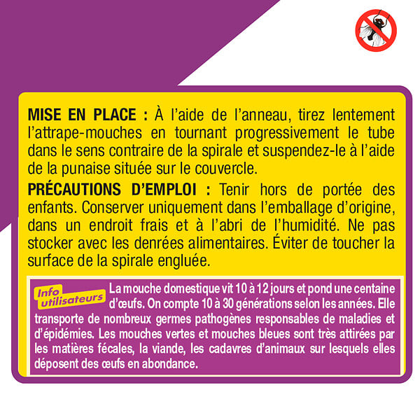 ACTO - Attrape-mouches à la glu - Papier englué - 4 tubes - large