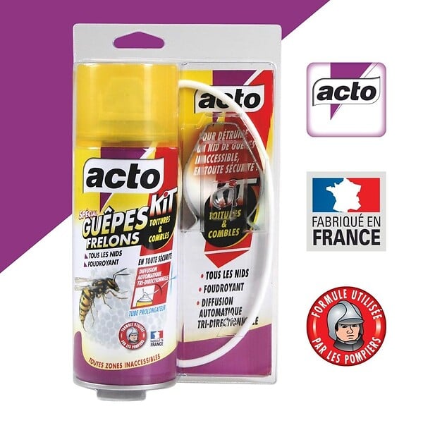 ACTO - Kit anti-guêpes et frelons toitures et combles - 300ml - large