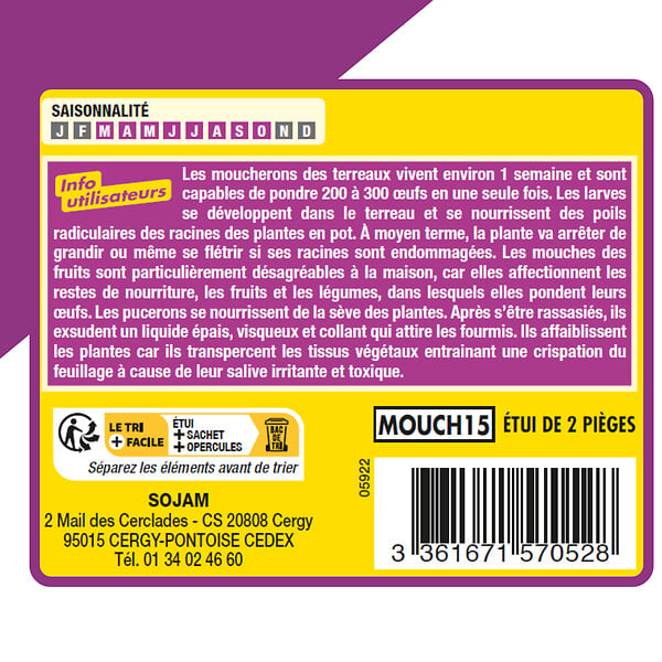 ACTO - Piège à glu pour plantes - Jaune - Sans insecticide - large