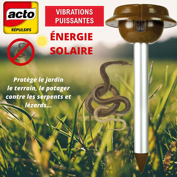 RETRO - Répulsif solaire vibrations serpents lézards - IP44 - 400m² - large