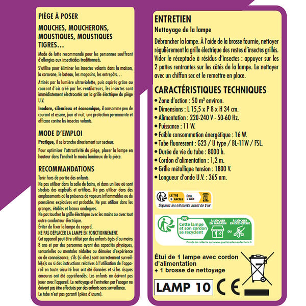 ACTO - Grill insectes aspirateur lampe uv - large