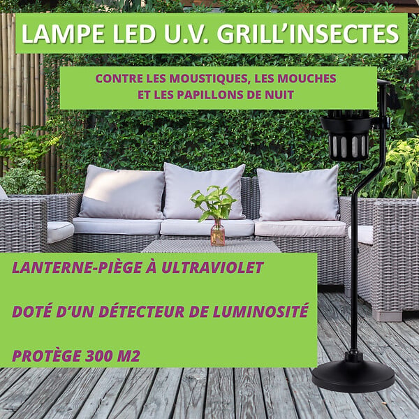 ACTO - Aspirateur moustiques insectes volants - lampe UV - 300m² - large