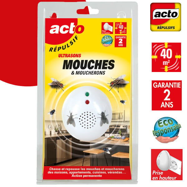RETRO - Répulsif ultrasons mouches moucherons - large