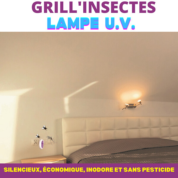 ACTO - Lampe anti-insectes UV Grill insectes - Blanc/Violet - 20m² - large