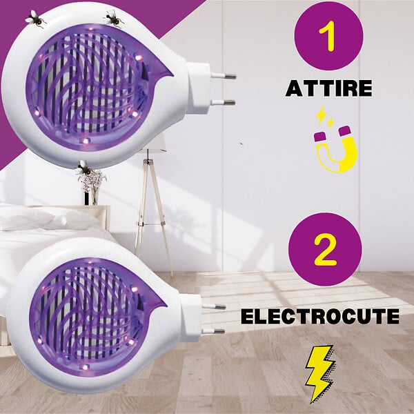 ACTO - Lampe anti-insectes UV Grill insectes - Blanc/Violet - 20m² - large