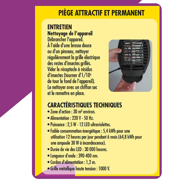 ACTO - Lampe LED UV Grill'insectes 30m2 2.5W - large