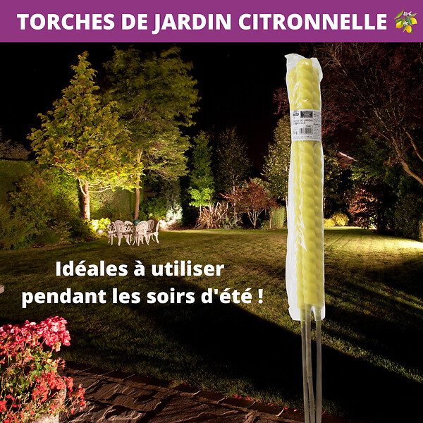 ACTO - Torches de jardin citronnelle - lot de 3 - 70cm - large