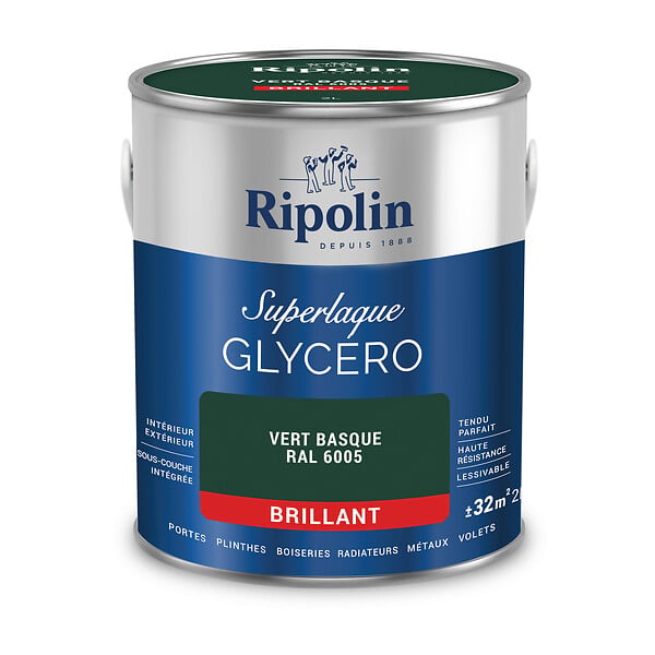 RIPOLIN - Laque glycéro brillante Vert Basque - 2 L - large