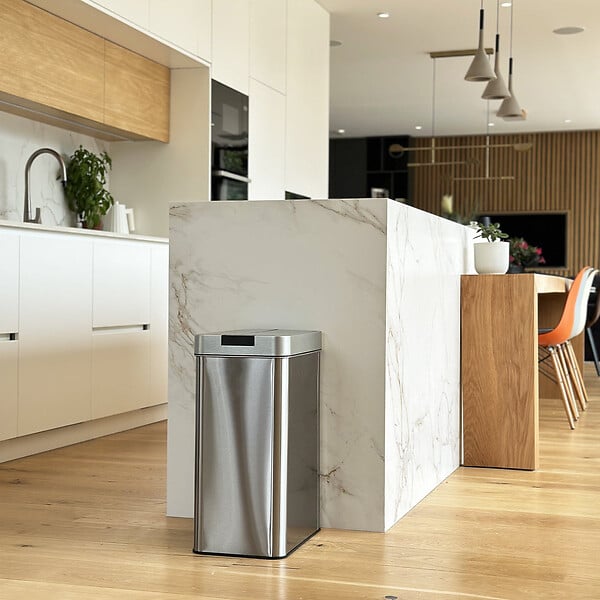 KITCHEN MOVE - Poubelle automatique inox SILVERLAKE argent 60L - large