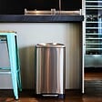 KITCHEN MOVE - Poubelle à pédale inox GREENWICH argent 30L - vignette
