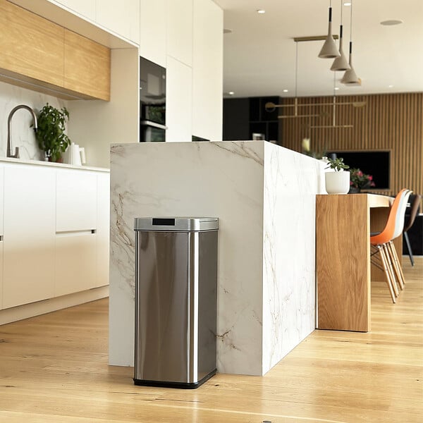 KITCHEN MOVE - Poubelle automatique inox SILVERLAKE argent 70L - large