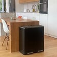 KITCHEN MOVE - Poubelle pédale tri sélectif MAJOR noir 60L - vignette