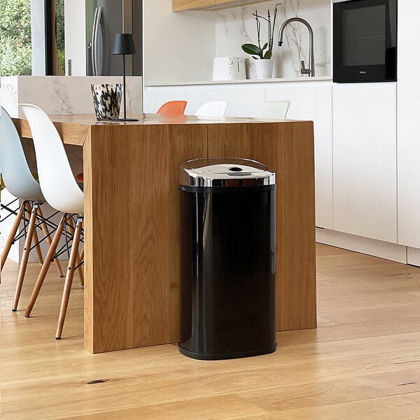 KITCHEN MOVE - Poubelle automatique inox LARGO noir 42L - large