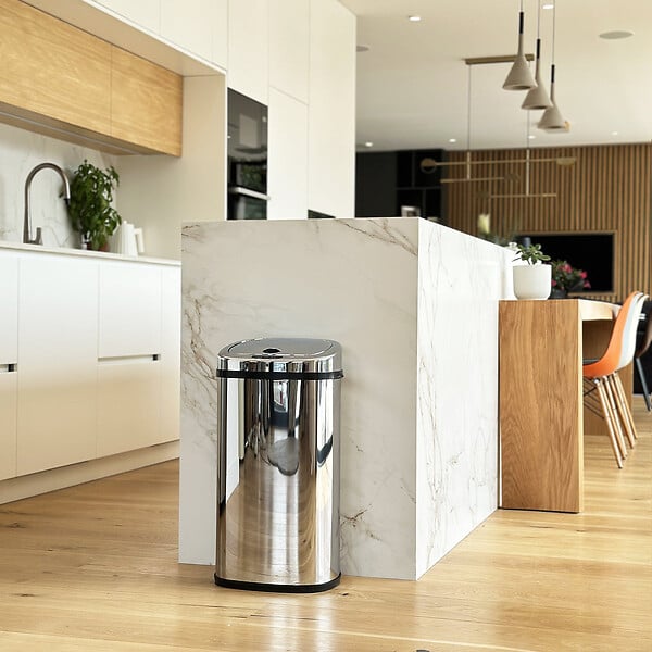 KITCHEN MOVE - Poubelle automatique inox LARGO argent 42L - large