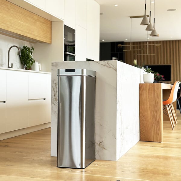 KITCHEN MOVE - Poubelle automatique inox SILVERLAKE argent 90L - large