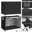 VOUNOT - Cage pour chien pliable avec 2 portes verrouillable plateau amovible et housse de protection 92x58x64cm - vignette