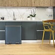 KITCHEN MOVE - Poubelle pédale tri sélectif MAJOR gris 60L - vignette