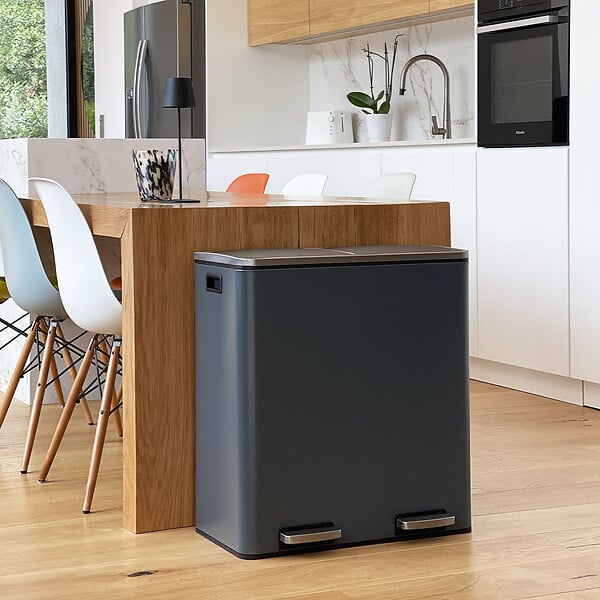 KITCHEN MOVE - Poubelle pédale tri sélectif MAJOR gris 60L - large