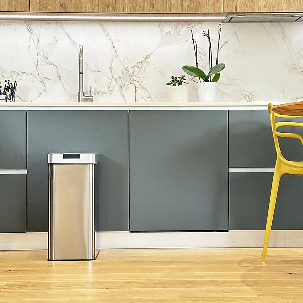 KITCHEN MOVE - Poubelle automatique inox SILVERLAKE argent 60L - large