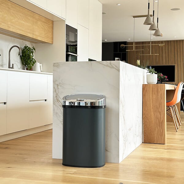 KITCHEN MOVE - Poubelle automatique inox MAJESTIC gris 58L - large
