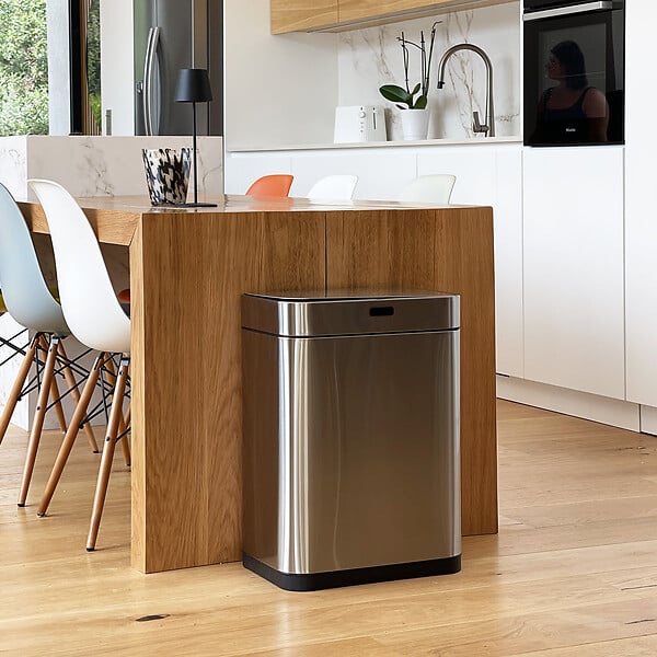 KITCHEN MOVE - Poubelle automatique inox UPPER argent 60L - large