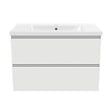 AICA SANITAIRE - Aica Sanitaire 79(L)x44.5(W)x52(H)cm Meuble salle de bain blanc avec 2 tiroirs à une fermeture amortie avec une vasque à suspendre - vignette