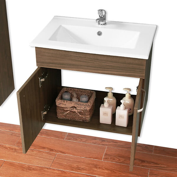 AICA SANITAIRE - Aica Sanitaire Ensemble meuble salle de bain et vasque 58x38x50cm deux portes - large