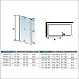 AICA SANITAIRE - AICA paroi de douche avec retour pivotant 120+40x200cm avec une barre extensible, paroi de douche pivotante 45x200cm, profil en Noir mat, verre 8mm securit anticalcaire - vignette