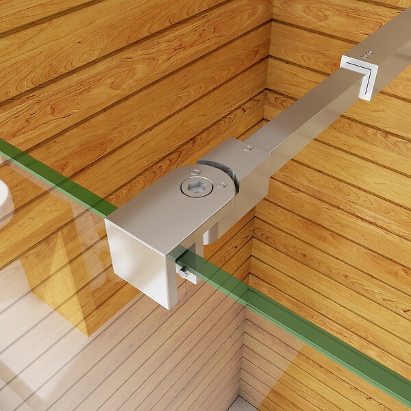 AICA SANITAIRE - AICA paroi de douche à l'italienne 100x190cm en 6mm verre avec bandes horizontales sérigraphiées, livré avec barre de fixation extensible 73-120cm - large