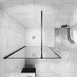 AICA SANITAIRE - AICA paroi de douche noire 120x200cm paroi de douche à l'italienne en 8mm verre anticalcaire avec barre de fixation extensible 73-120cm en carré - vignette