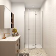 AICA SANITAIRE - AICA Porte de douche pivotante 100x195cm en 6mm verre de sécurité anticalcaire avec barre de fixation - vignette
